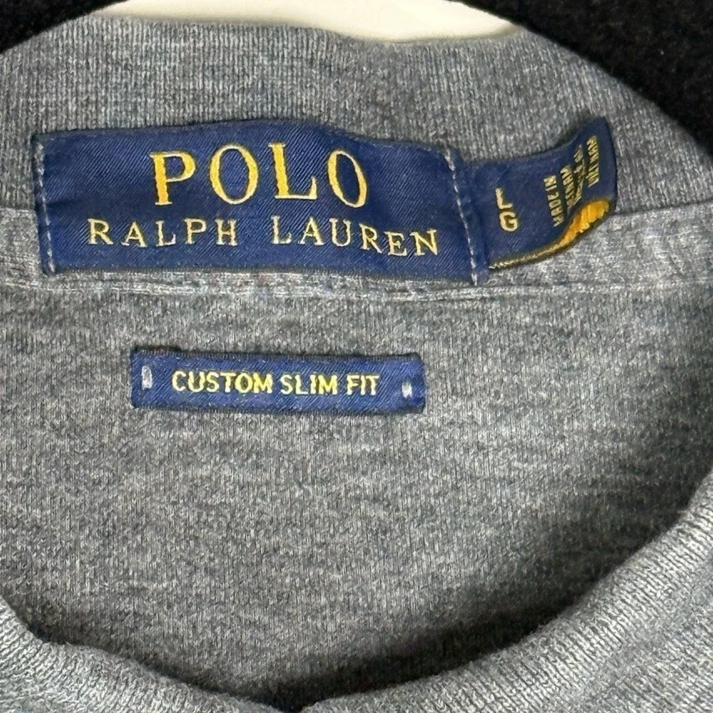Polo by Ralph Lauren Men's Gray Classic Polo Shirt‎ - size Large - Preppy